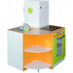 Bucatarie modulara din lemn de joaca copii cu 4 piese interschimbabile-Deluxe Grande Cuisine Modular Wooden Play Kitchen Acooltoy 